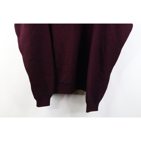 Vintage 90s Streetwear Mens XL Polka Dot Knit Crewneck Sweater Dark Purple - Picture 3 of 9